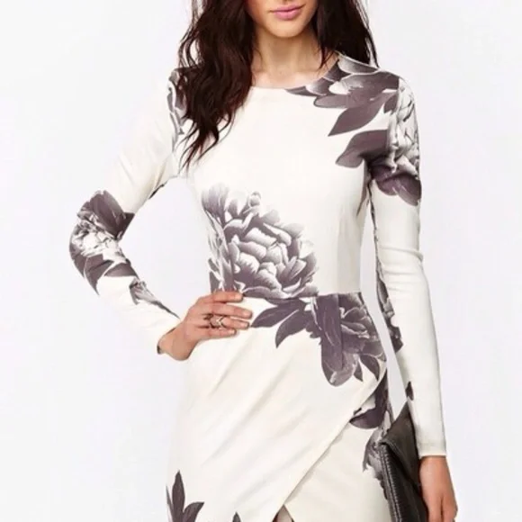 Shein Madison Dress Dark Bloom Small Wrap Skirt - Picture 6 of 6